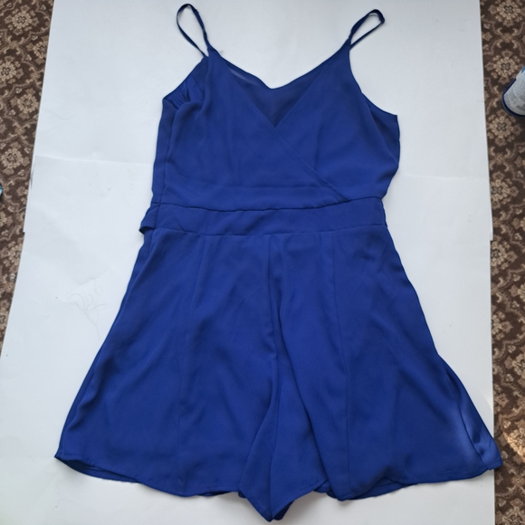 Express Royal Blue Mini Wrap Dress - Picture 4 of 9
